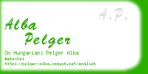 alba pelger business card